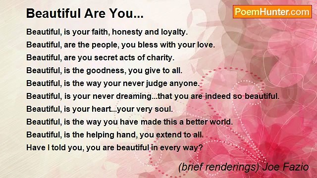 (brief renderings) Joe Fazio - Beautiful Are You...