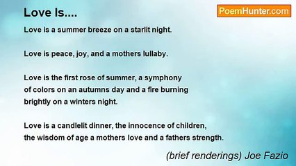 (brief renderings) Joe Fazio - Love Is....