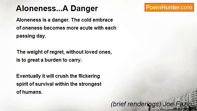 (brief renderings) Joe Fazio - Aloneness...A Danger