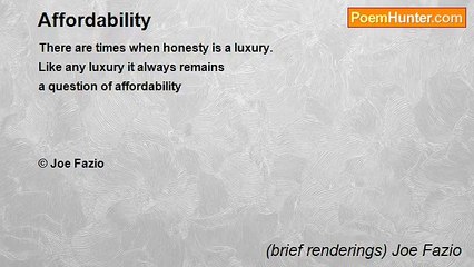 (brief renderings) Joe Fazio - Affordability