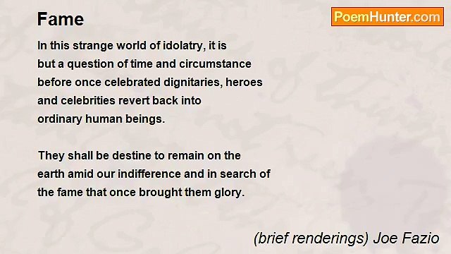 (brief renderings) Joe Fazio - Fame