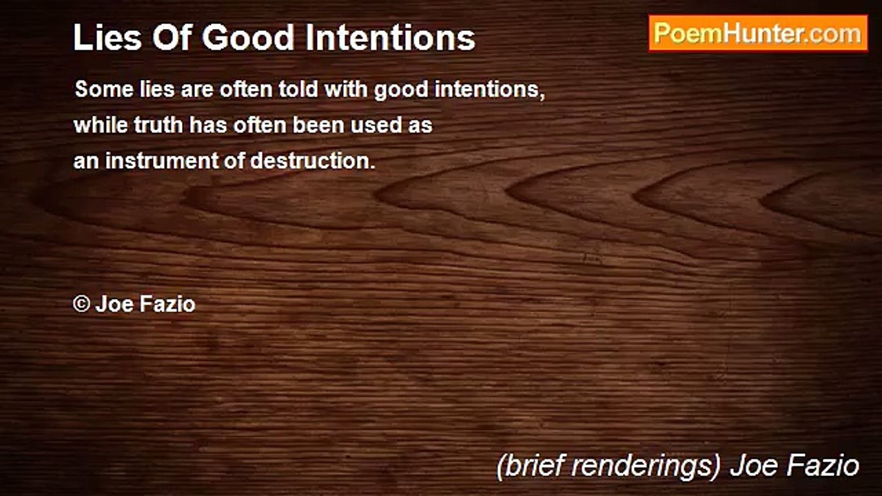 (brief renderings) Joe Fazio - Lies Of Good Intentions