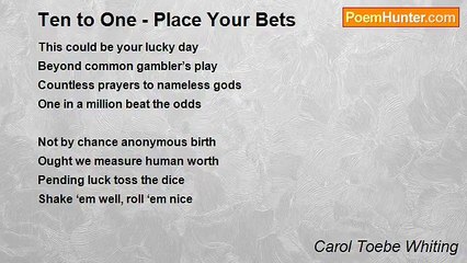 Carol Toebe Whiting - Ten to One - Place Your Bets