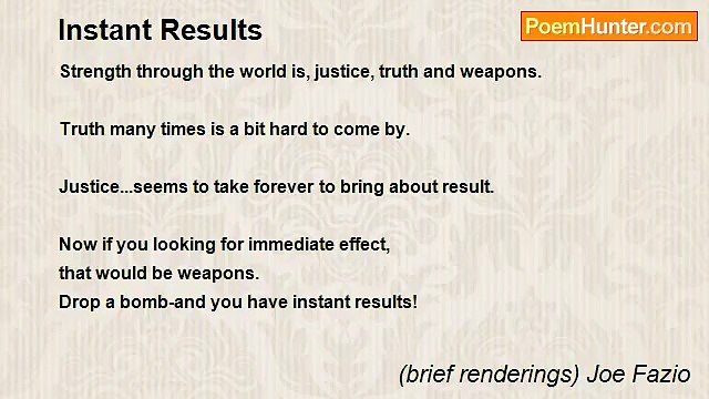 (brief renderings) Joe Fazio - Instant Results