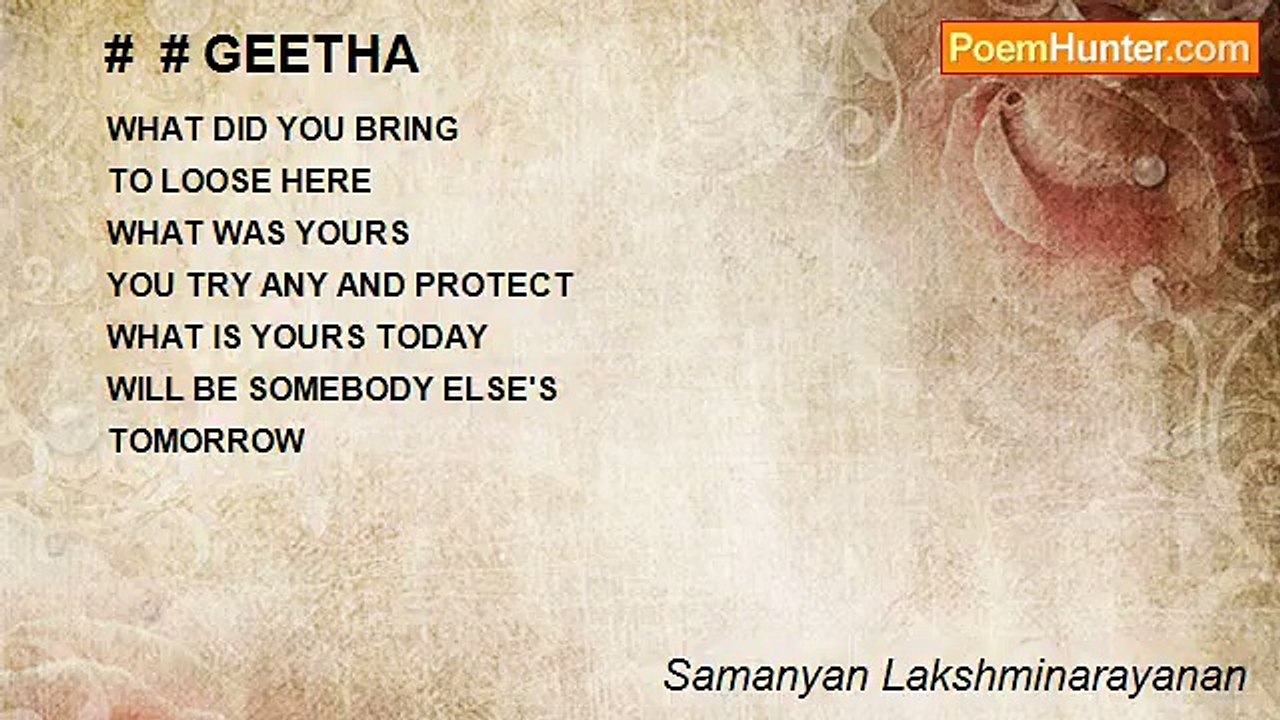Samanyan Lakshminarayanan - #  # GEETHA