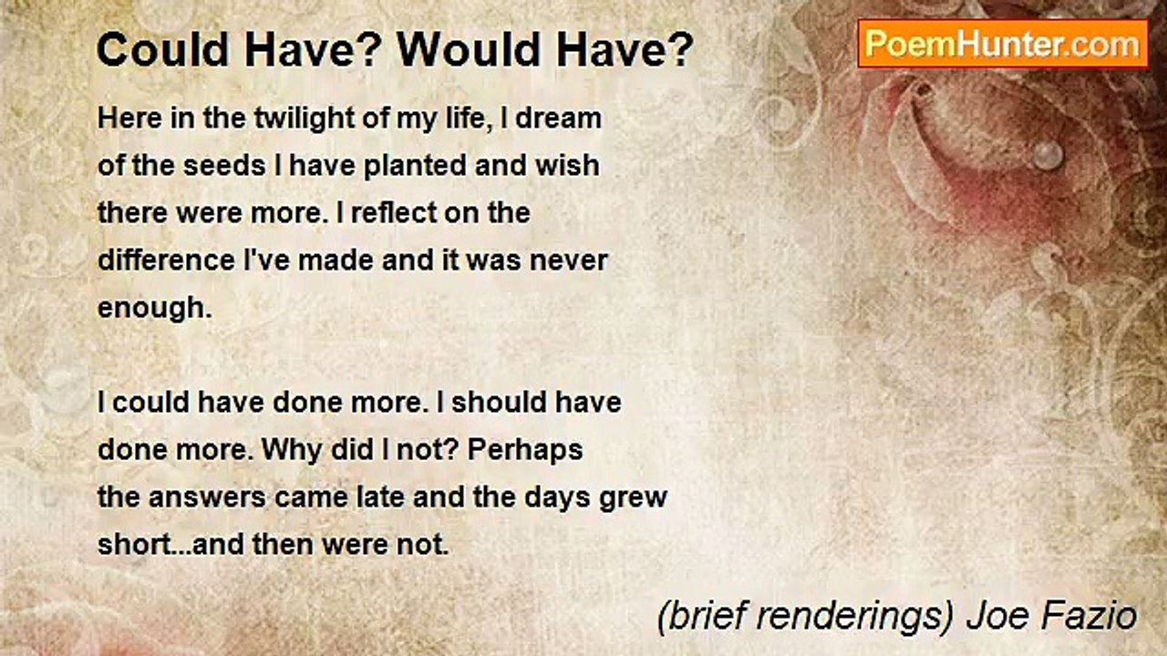 (brief renderings) Joe Fazio - Could Have? Would Have?