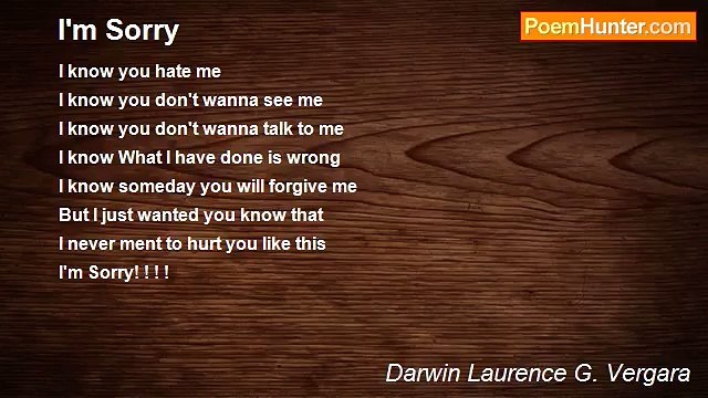 Darwin Laurence G. Vergara - I'm Sorry