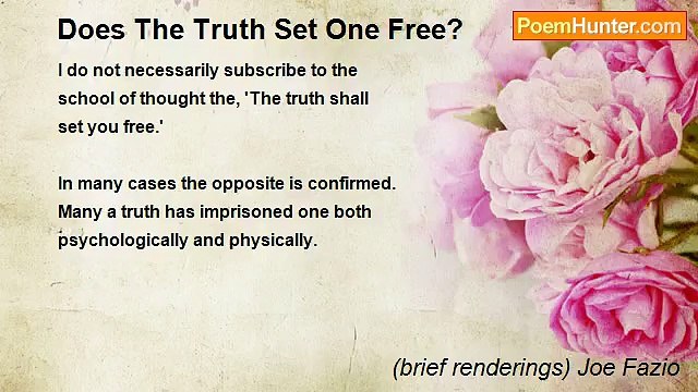 (brief renderings) Joe Fazio - Does The Truth Set One Free?