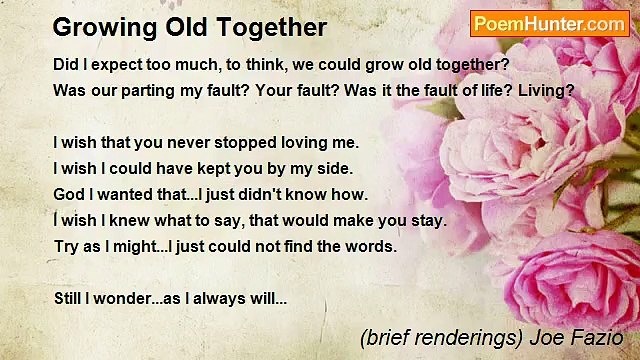 (brief renderings) Joe Fazio - Growing Old Together
