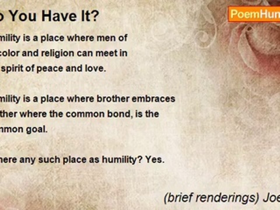 (brief renderings) Joe Fazio - Do You Have It?