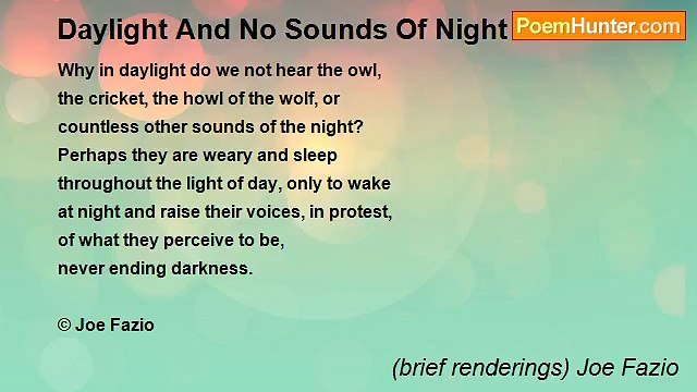 (brief renderings) Joe Fazio - Daylight And No Sounds Of Night