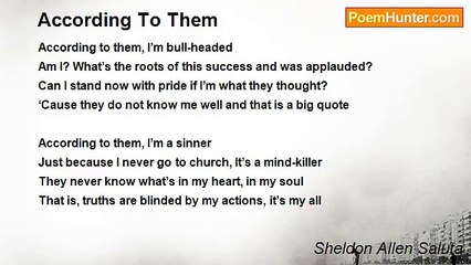 Sheldon Allen Saluta - According To Them