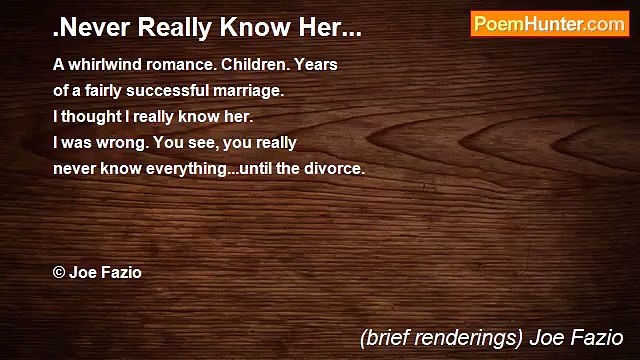 (brief renderings) Joe Fazio - .Never Really Know Her...