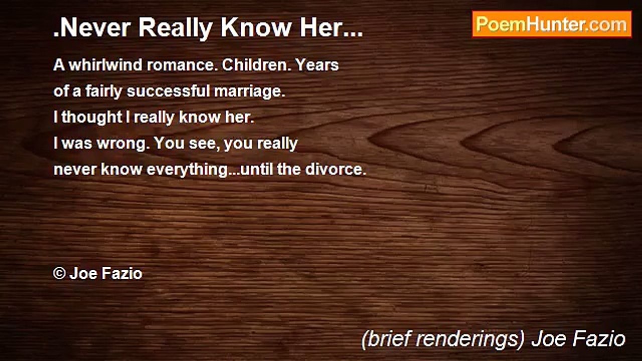 (brief renderings) Joe Fazio - .Never Really Know Her...