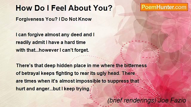 (brief renderings) Joe Fazio - How Do I Feel About You?