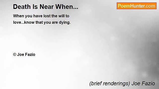 (brief renderings) Joe Fazio - Death Is Near When...