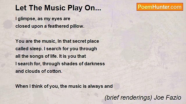 (brief renderings) Joe Fazio - Let The Music Play On...