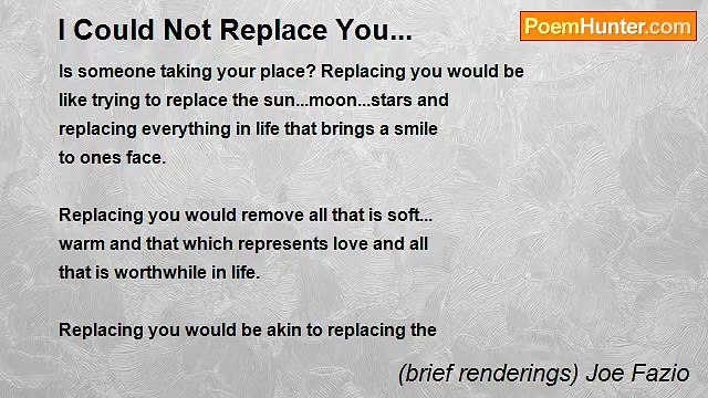 (brief renderings) Joe Fazio - I Could Not Replace You...