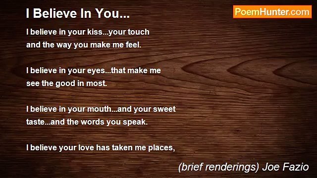 (brief renderings) Joe Fazio - I Believe In You...