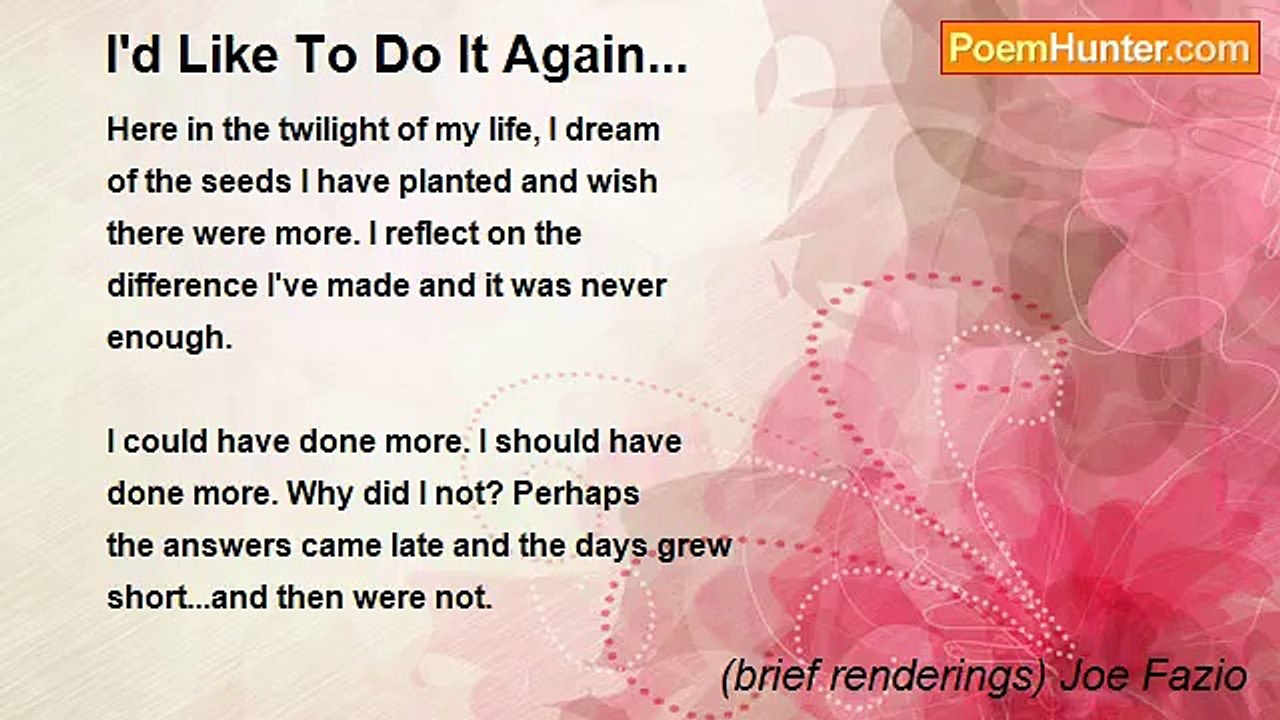 (brief renderings) Joe Fazio - I'd Like To Do It Again...