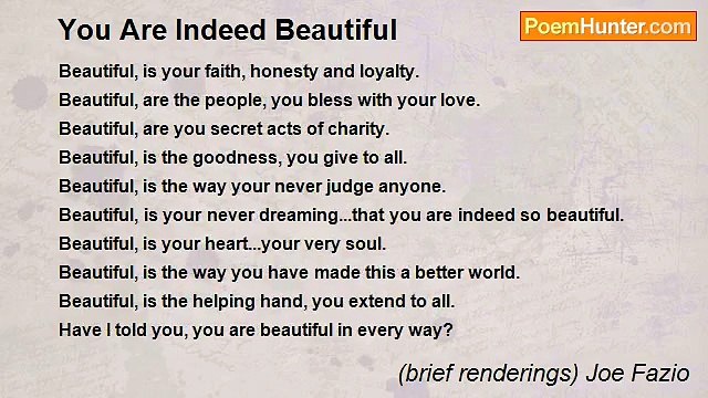 (brief renderings) Joe Fazio - You Are Indeed Beautiful