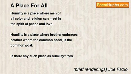 (brief renderings) Joe Fazio - A Place For All