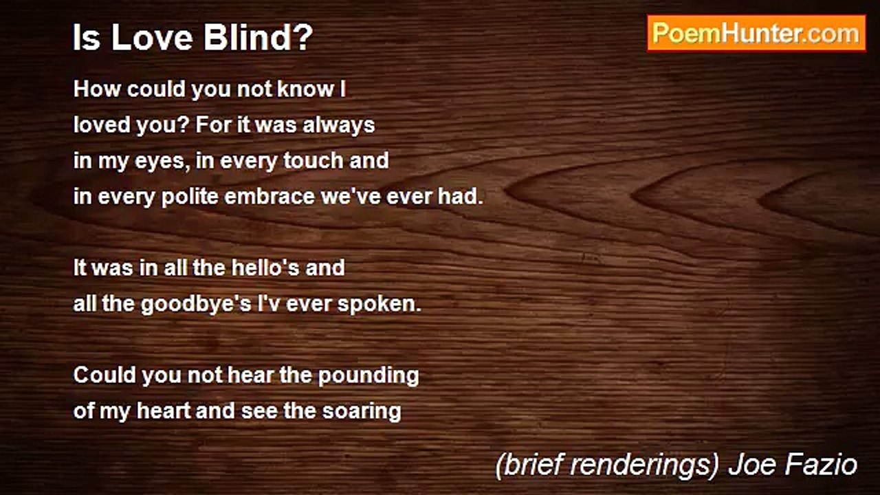 (brief renderings) Joe Fazio - Is Love Blind?