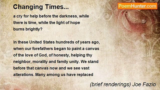 (brief renderings) Joe Fazio - Changing Times...