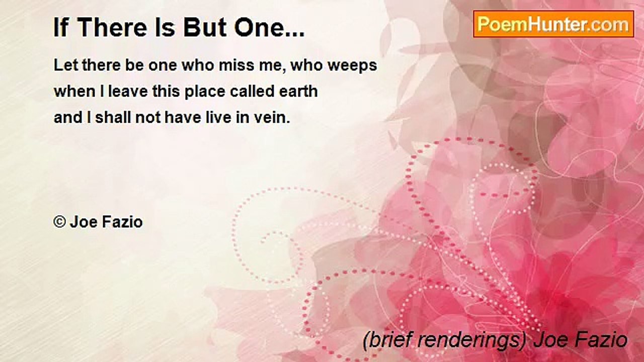 (brief renderings) Joe Fazio - If There Is But One...