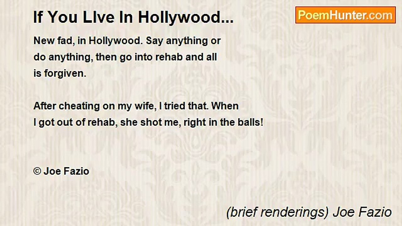 (brief renderings) Joe Fazio - If You LIve In Hollywood...