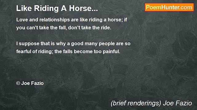 (brief renderings) Joe Fazio - Like Riding A Horse...