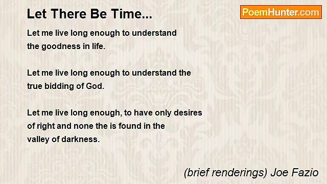 (brief renderings) Joe Fazio - Let There Be Time...