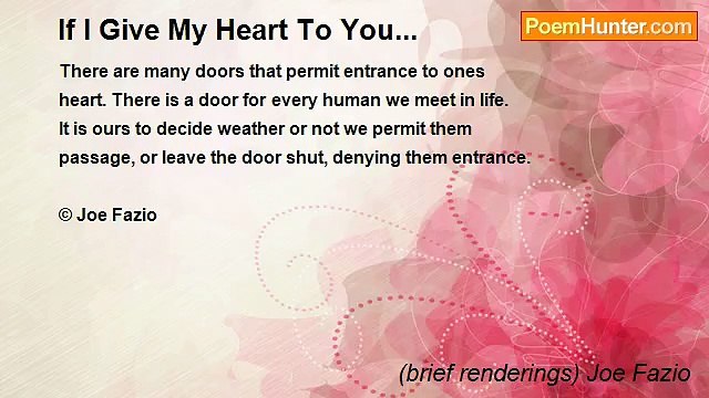 (brief renderings) Joe Fazio - If I Give My Heart To You...