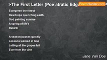 Jane Van Doe - >The First Letter (Poe atratic Edgar Allen Poe Poem Poetry in motion Poe Edgar Allen Poe)