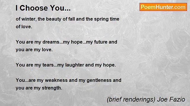 (brief renderings) Joe Fazio - I Choose You...