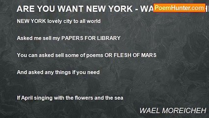 WAEL MOREICHEH - ARE YOU WANT NEW YORK - WAEL MOREICHEH