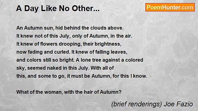 (brief renderings) Joe Fazio - A Day Like No Other...