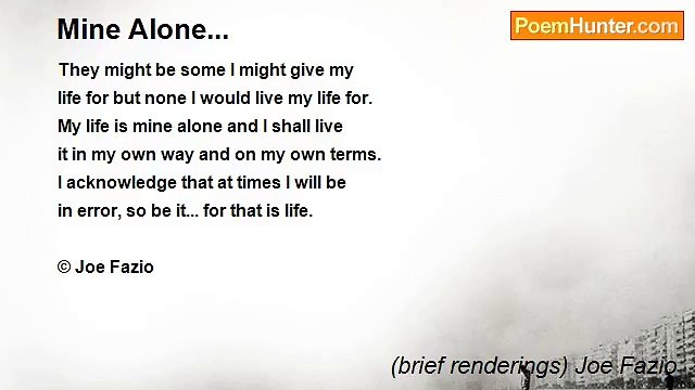 (brief renderings) Joe Fazio - Mine Alone...