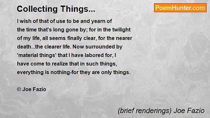 (brief renderings) Joe Fazio - Collecting Things...