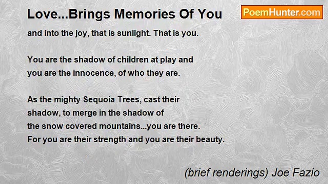 (brief renderings) Joe Fazio - Love...Brings Memories Of You