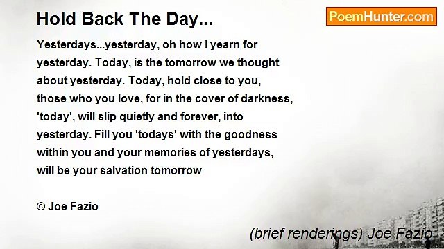 (brief renderings) Joe Fazio - Hold Back The Day...