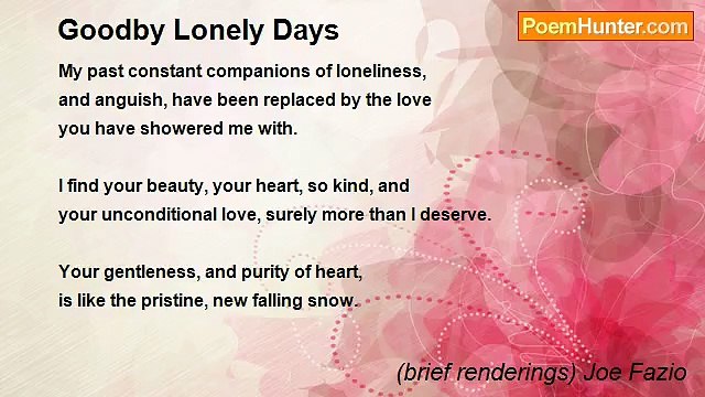 (brief renderings) Joe Fazio - Goodby Lonely Days