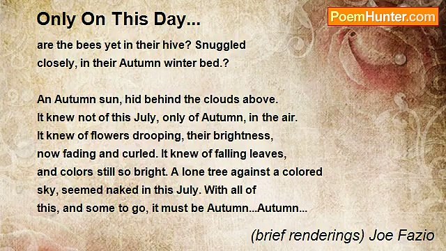 (brief renderings) Joe Fazio - Only On This Day...