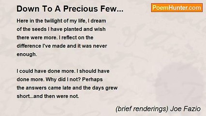 (brief renderings) Joe Fazio - Down To A Precious Few...