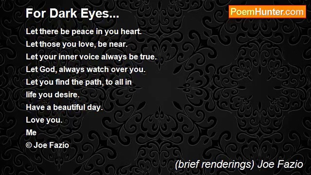 (brief renderings) Joe Fazio - For Dark Eyes...