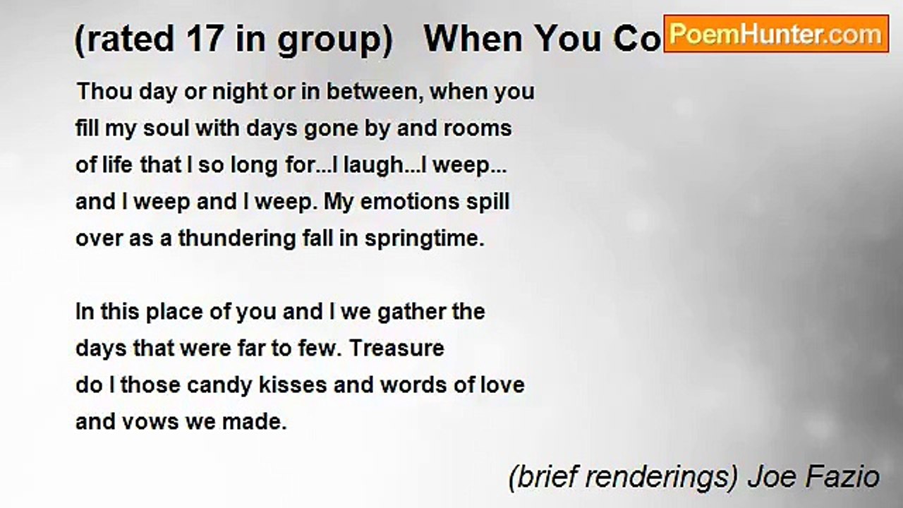 (brief renderings) Joe Fazio - (rated 17 in group)   When You Come...