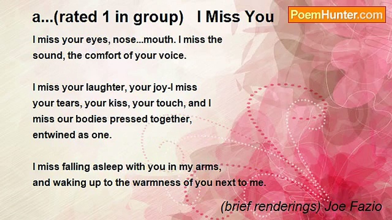 (brief renderings) Joe Fazio - a...(rated 1 in group)   I Miss You