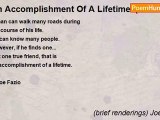 (brief renderings) Joe Fazio - An Accomplishment Of A Lifetime  (rated 19 in group)