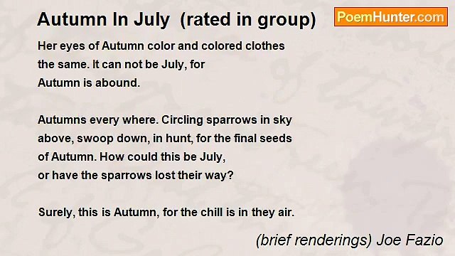 (brief renderings) Joe Fazio - Autumn In July (rated in group)