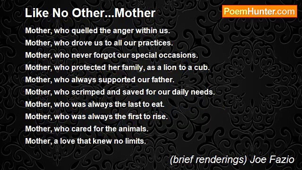 (brief renderings) Joe Fazio - Like No Other...Mother